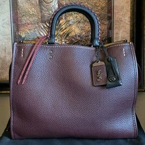 Coach Rogue 30 in Oxblood With Whip Stitch Handles